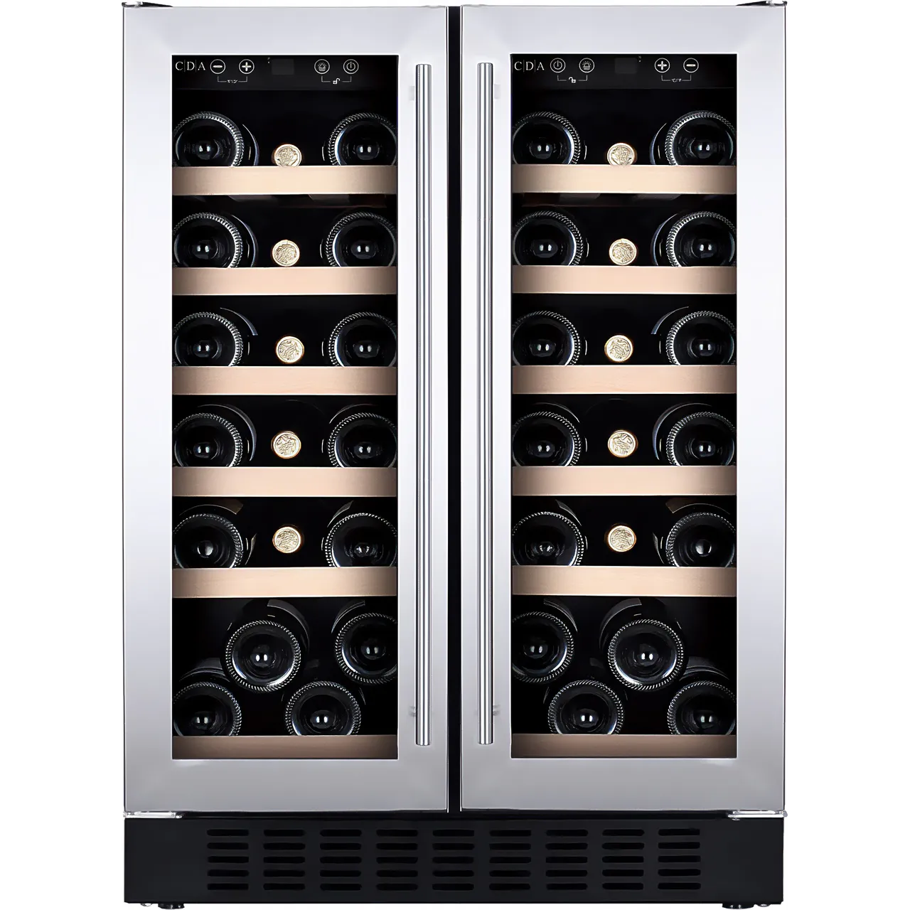CDA Freestanding/Under Counter Double Door Wine Cooler Steel - FWC624SS