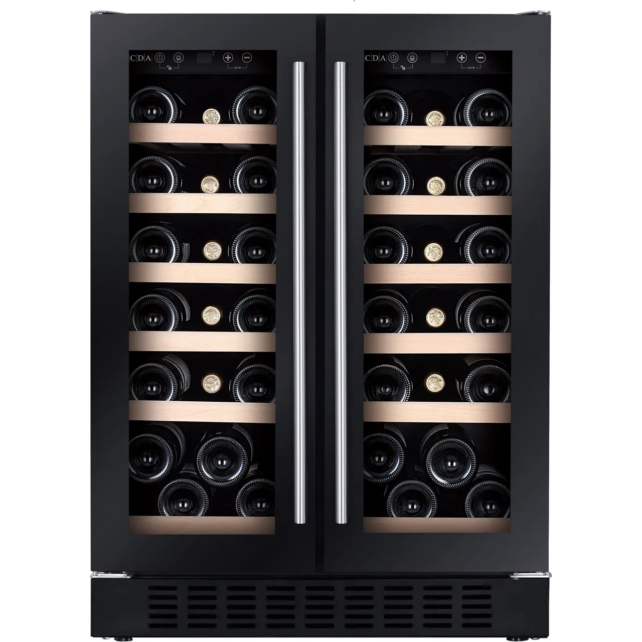 CDA Freestanding/Under Counter Double Door Wine Cooler Black - FWC624BL