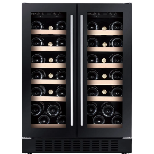 CDA Freestanding/Under Counter Double Door Wine Cooler Black - FWC624BL